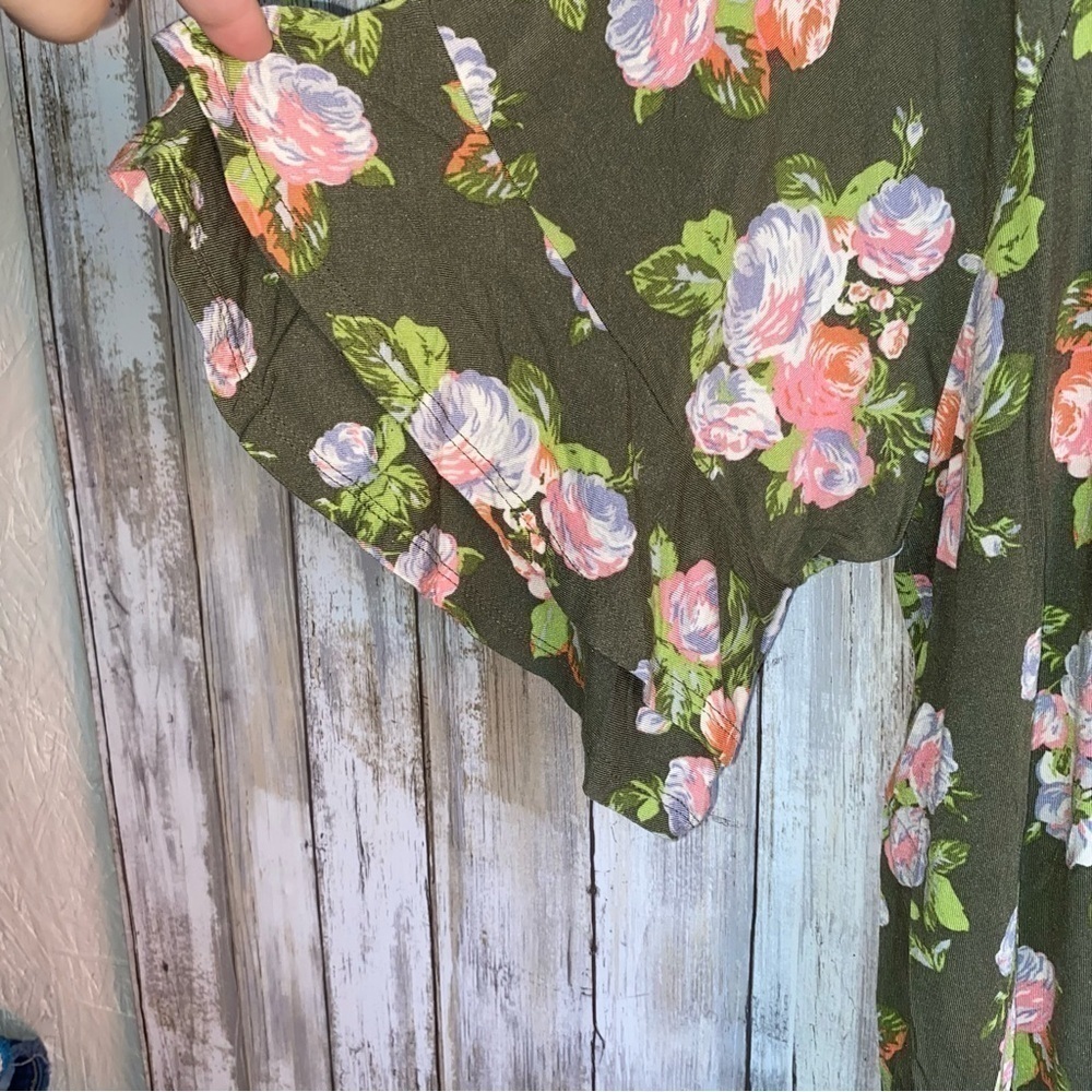 Matilda Jane Let’s Go Together Olive Floral Blouse - Picture 4 of 5